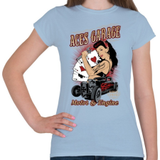PRINTFASHION Ász garázs - Női póló - Világoskék női póló