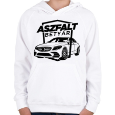 PRINTFASHION Aszfalt betyár - Mercedes - Gyerek kapucnis pulóver - Fehér gyerek pulóver, kardigán