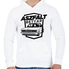 PRINTFASHION Aszfalt betyár - Old School BMW - Férfi kapucnis pulóver - Fehér