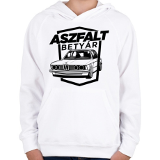 PRINTFASHION Aszfalt betyár - Old School BMW - Gyerek kapucnis pulóver - Fehér