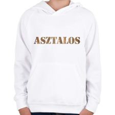 PRINTFASHION Asztalos - Fa mintás - Gyerek kapucnis pulóver - Fehér gyerek pulóver, kardigán