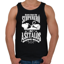 PRINTFASHION Asztalos - Férfi atléta - Fekete atléta, trikó