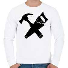 PRINTFASHION Asztalos  - Férfi pulóver - Fehér férfi pulóver, kardigán