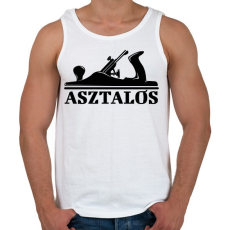 PRINTFASHION Asztalos minta - Férfi atléta - Fehér