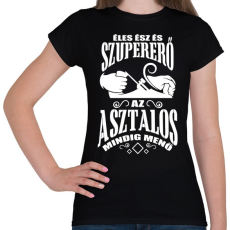 PRINTFASHION Asztalos - Női póló - Fekete