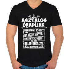 PRINTFASHION Asztalos óradíjak - Férfi V-nyakú póló - Fekete férfi póló