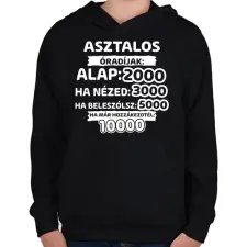 PRINTFASHION Asztalos óradíjak - Gyerek kapucnis pulóver - Fekete gyerek pulóver, kardigán
