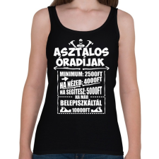 PRINTFASHION Asztalos óradíjak - Női atléta - Fekete női trikó