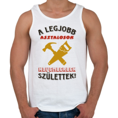 PRINTFASHION Asztalos szülinap színes - Férfi atléta - Fehér