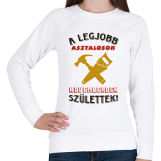 PRINTFASHION Asztalos szülinap színes - Női pulóver - Fehér
