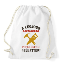 PRINTFASHION Asztalos szülinapja február színes - Sportzsák, Tornazsák - Fehér tornazsák