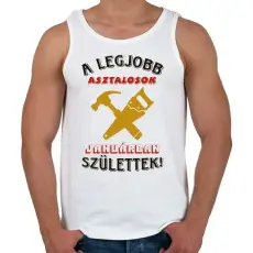 PRINTFASHION Asztalos szülinapja január színes - Férfi atléta - Fehér