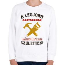 PRINTFASHION Asztalos szülinapja március színes - Gyerek pulóver - Fehér gyerek pulóver, kardigán