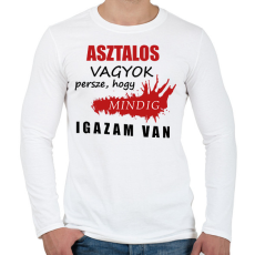 PRINTFASHION Asztalos vagyok - Férfi hosszú ujjú póló - Fehér