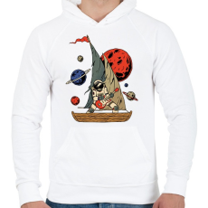 PRINTFASHION Asztronauta gitáros - Férfi kapucnis pulóver - Fehér