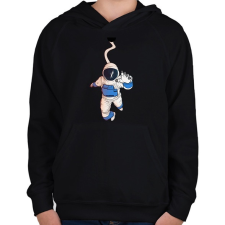 PRINTFASHION Asztronauta - Gyerek kapucnis pulóver - Fekete gyerek pulóver, kardigán