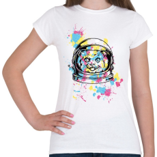 PRINTFASHION Asztronauta macska - Női póló - Fehér