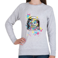 PRINTFASHION Asztronauta macska - Női pulóver - Sport szürke női pulóver, kardigán