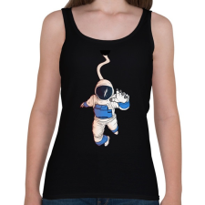 PRINTFASHION Asztronauta - Női atléta - Fekete női trikó
