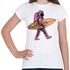 PRINTFASHION Asztronauta szörf - Női póló - Fehér női póló