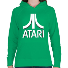 PRINTFASHION ATARI 3D Logo - Női kapucnis pulóver - Zöld