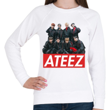 PRINTFASHION Ateez Team - Női pulóver - Fehér női pulóver, kardigán