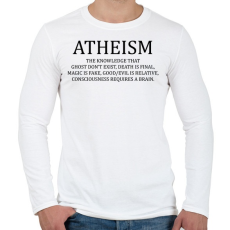 PRINTFASHION ATHEISM - Férfi hosszú ujjú póló - Fehér