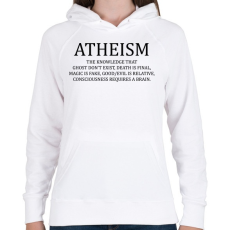 PRINTFASHION ATHEISM - Női kapucnis pulóver - Fehér