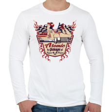 PRINTFASHION Atomi garázs - Férfi hosszú ujjú póló - Fehér