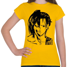 PRINTFASHION Attack on Titan Eren - Női póló - Sárga női póló