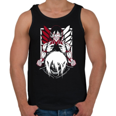 PRINTFASHION Attack On TItan - Férfi atléta - Fekete