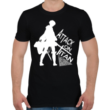 PRINTFASHION Attack on Titan - Férfi póló - Fekete férfi póló