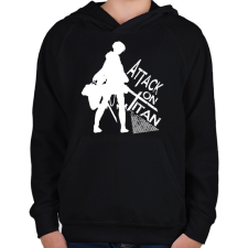 PRINTFASHION Attack on Titan - Gyerek kapucnis pulóver - Fekete gyerek pulóver, kardigán