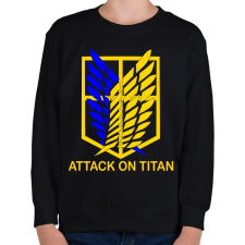 PRINTFASHION Attack On Titan - Gyerek pulóver - Fekete gyerek pulóver, kardigán