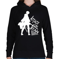 PRINTFASHION Attack on Titan - Női kapucnis pulóver - Fekete