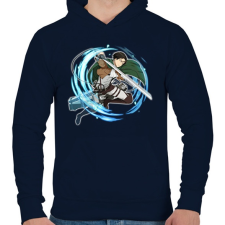 PRINTFASHION Attack on Titans - Férfi kapucnis pulóver - Sötétkék férfi pulóver, kardigán