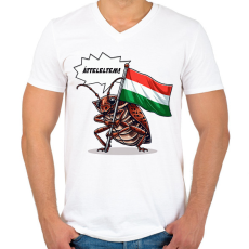 PRINTFASHION Átteleltem! - Férfi V-nyakú póló - Fehér