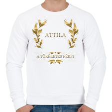 PRINTFASHION Attila - Férfi pulóver - Fehér férfi pulóver, kardigán