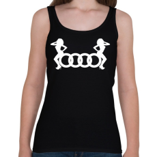 PRINTFASHION Audi Fehér - Női atléta - Fekete