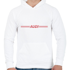 PRINTFASHION AUDI - Férfi kapucnis pulóver - Fehér