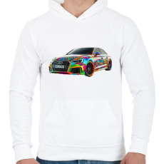 PRINTFASHION Audi - Férfi kapucnis pulóver - Fehér
