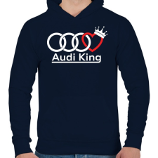 PRINTFASHION Audi Király - Férfi kapucnis pulóver - Sötétkék férfi pulóver, kardigán