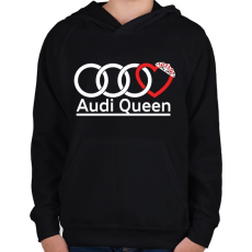 PRINTFASHION Audi Királynő - Gyerek kapucnis pulóver - Fekete