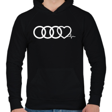 PRINTFASHION AUDI Love - Férfi kapucnis pulóver - Fekete férfi pulóver, kardigán
