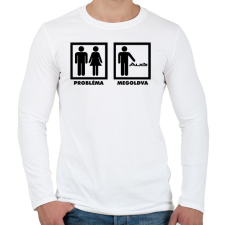 PRINTFASHION Audi Probléma Megoldva - Férfi hosszú ujjú póló - Fehér férfi póló