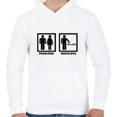 PRINTFASHION Audi Probléma Megoldva - Férfi kapucnis pulóver - Fehér