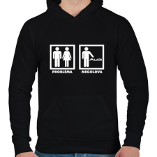 PRINTFASHION Audi Probléma Megoldva - Férfi kapucnis pulóver - Fekete férfi pulóver, kardigán