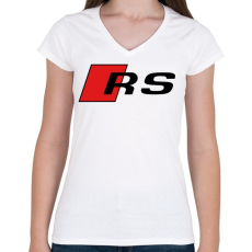 PRINTFASHION Audi RS - Női V-nyakú póló - Fehér