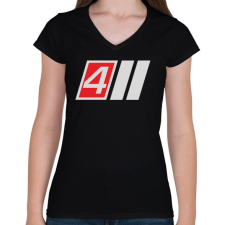 PRINTFASHION AUDI S4 - Női V-nyakú póló - Fekete női póló