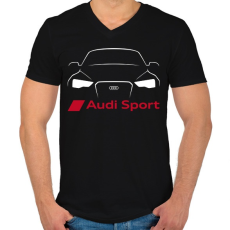 PRINTFASHION Audi Sport - Férfi V-nyakú póló - Fekete